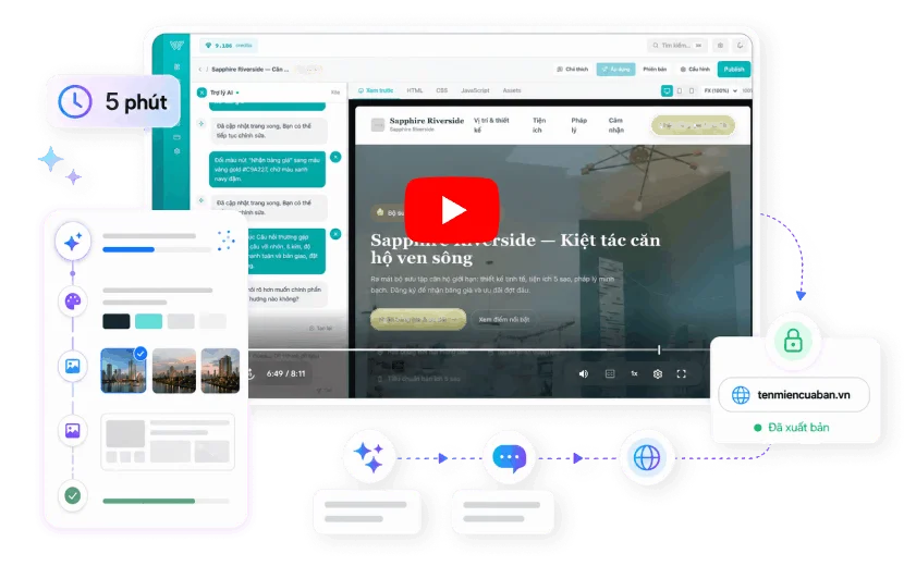 Xem AI dựng landing page