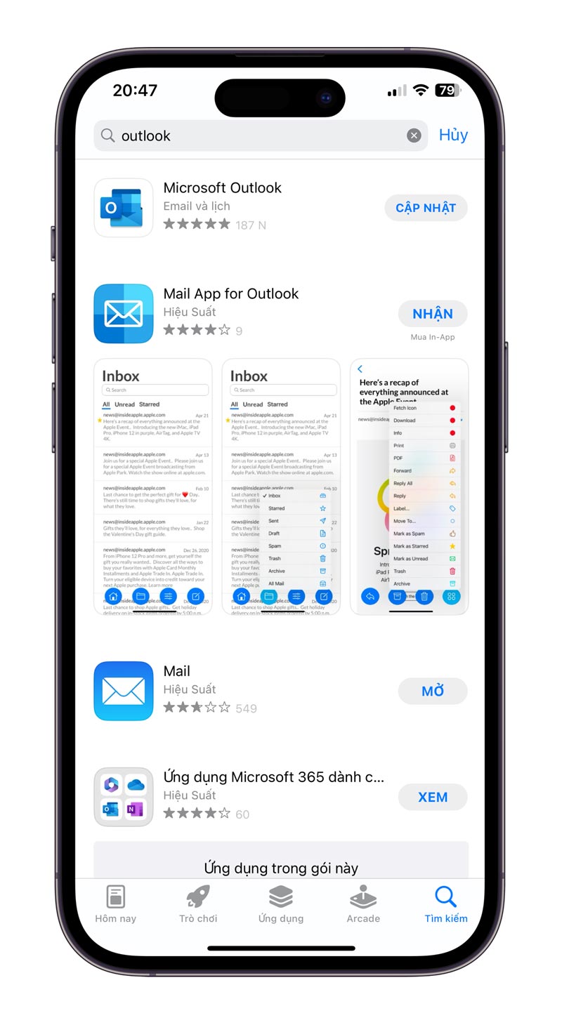 Cách đăng nhập mail công ty vào Outlook trên Iphone