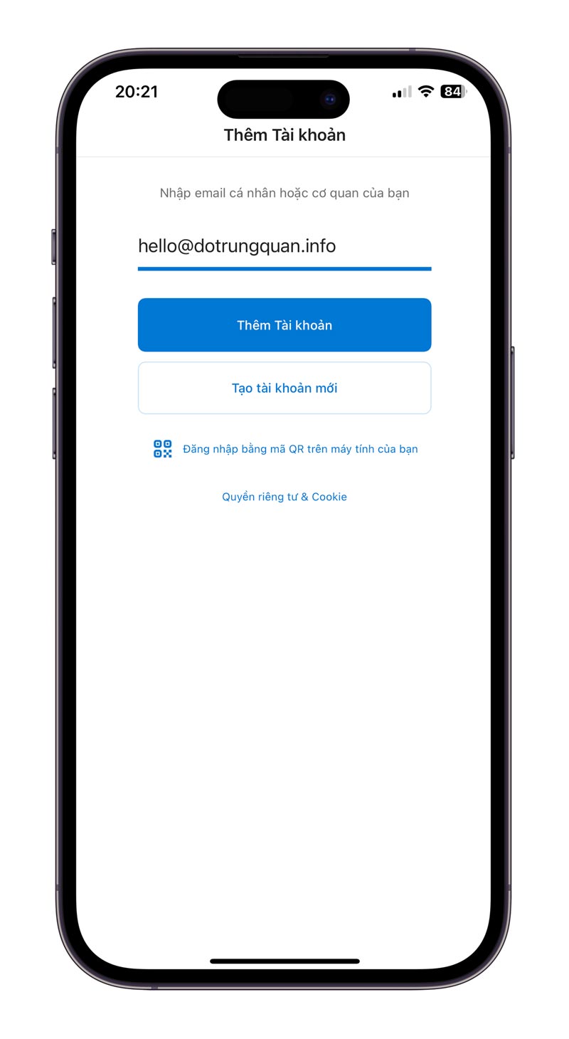 Cách đăng nhập mail công ty vào Outlook trên Iphone
