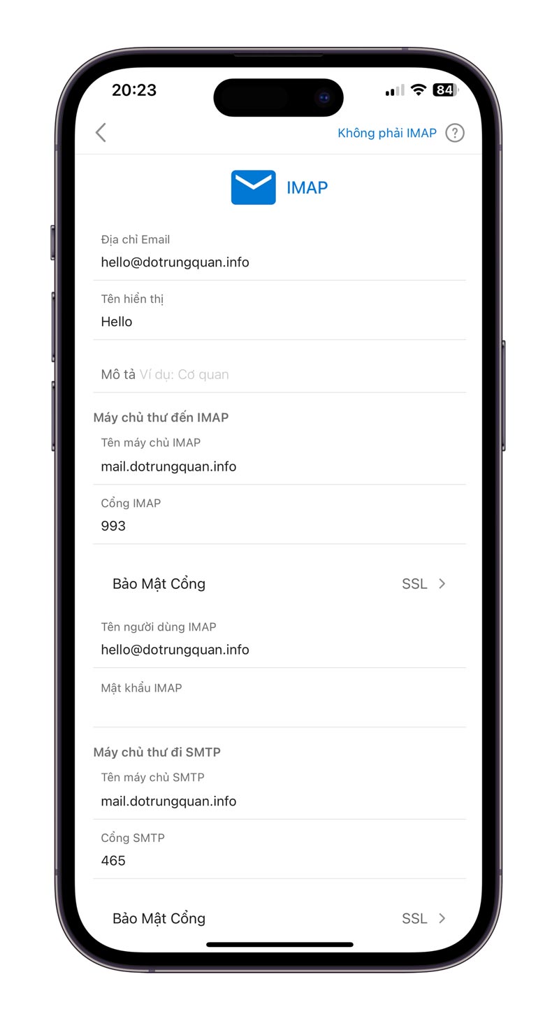 Cách đăng nhập mail công ty vào Outlook trên Iphone
