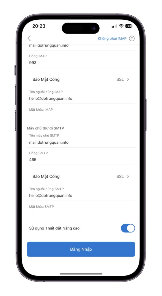 Cách đăng nhập mail công ty vào Outlook trên Iphone