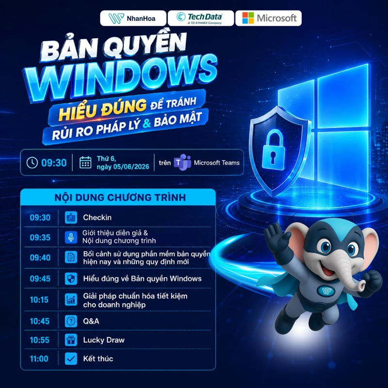 Agenda Webinar Bản quyền Windows: Hiểu đúng để tránh rủi ro pháp lý & bảo mật