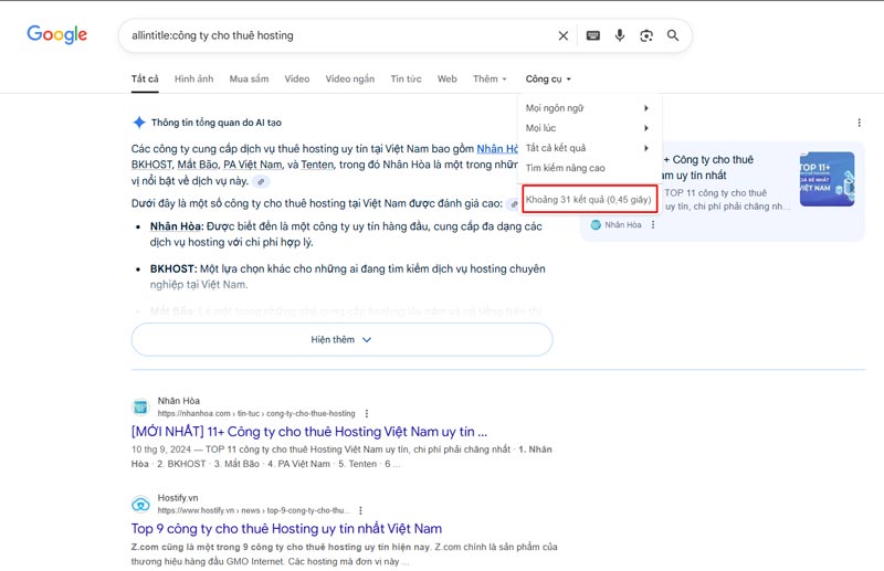 Lợi ích của việc nghiên cứu Allintitle Google Search