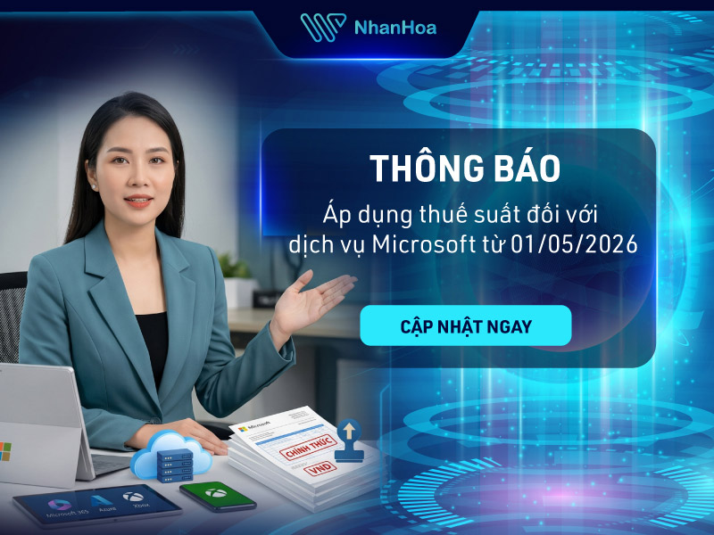 Thông báo áp thuế dịch vụ Microsoft