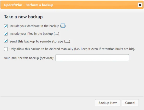 Backup wordpress