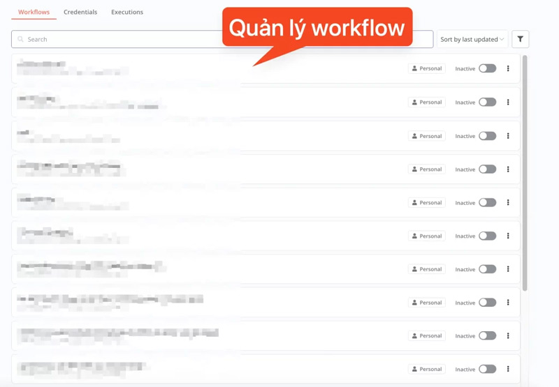 Tổng quan giao diện n8n