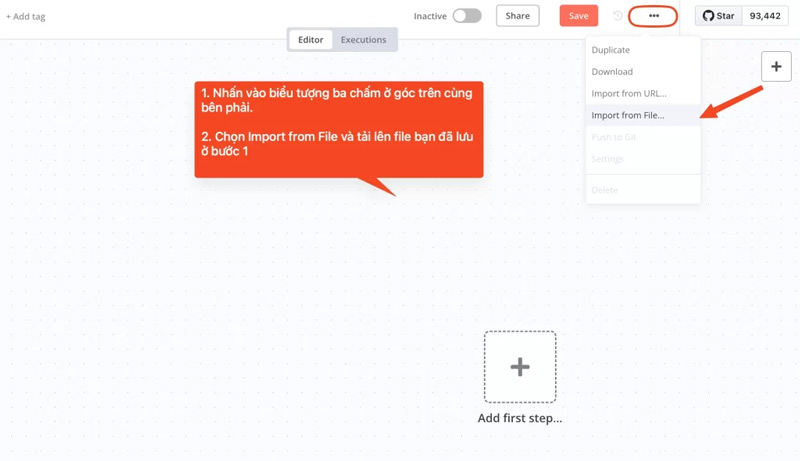 Cách sử dụng template trực tiếp từ n8n.io