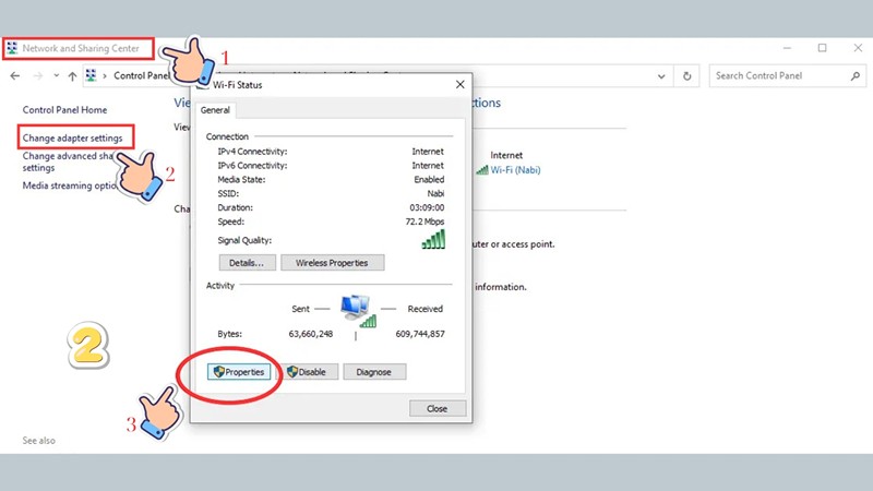 Cách thay đổi DNS 8.8.8.8 trên Windows 10