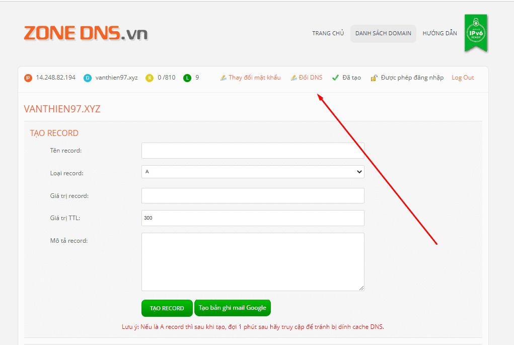 hướng dẫn trỏ tên miền bằng name server