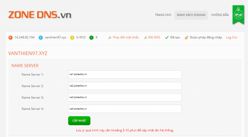 hướng dẫn trỏ tên miền về hosting