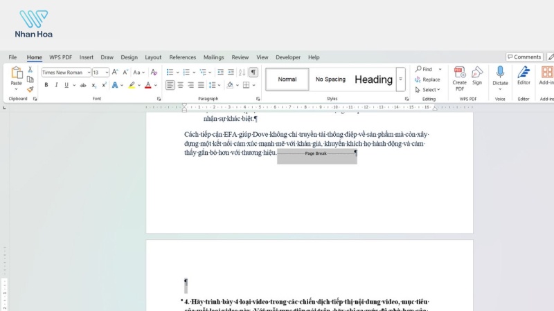 Xóa trang trắng bằng Paragraph trong Microsoft Word