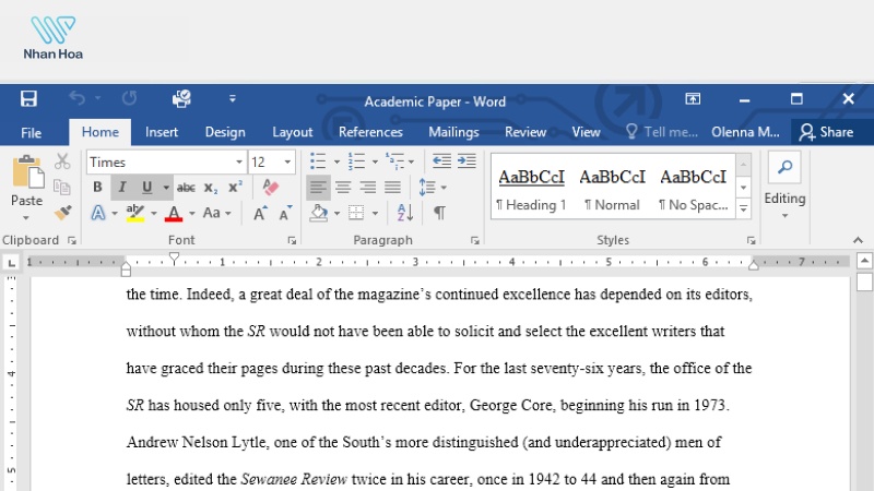Kết hợp Ctrl+End và Paragraph