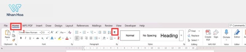Kết hợp Ctrl+End và Paragraph