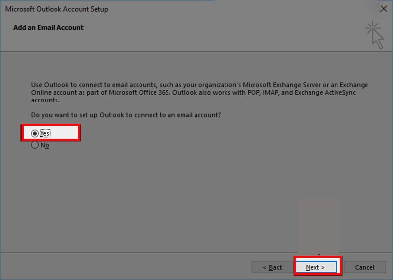 cài đặt email outlook