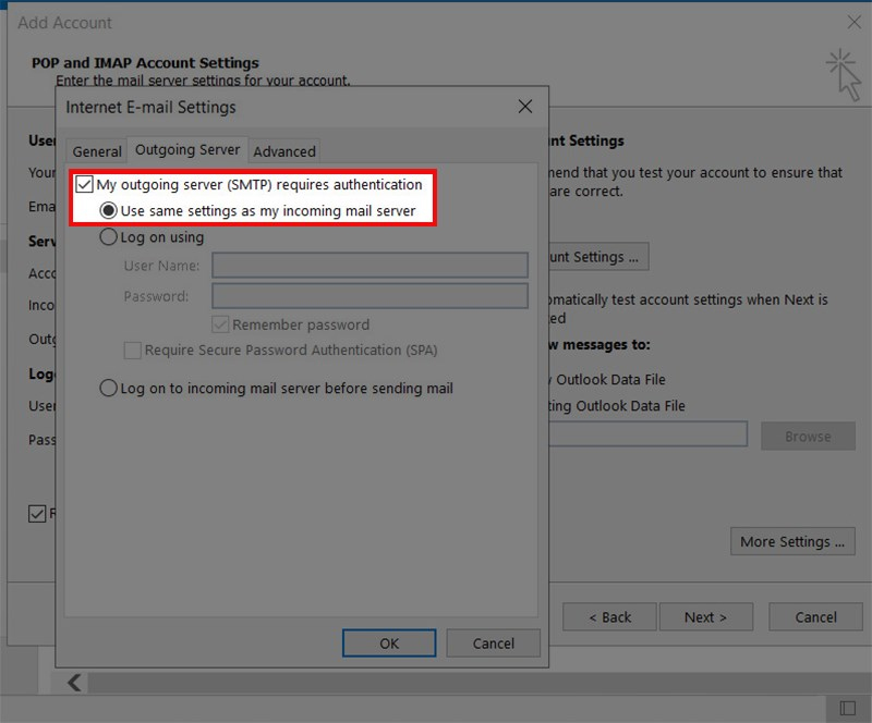 cài đặt email outlook