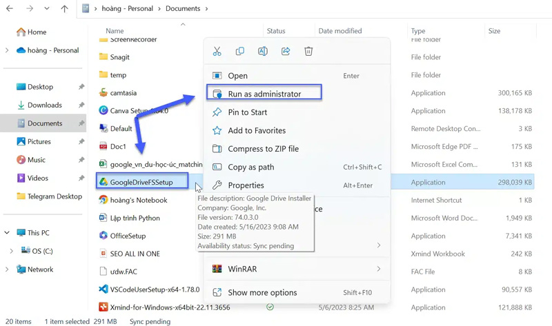 Cài đặt Google File Drive Stream