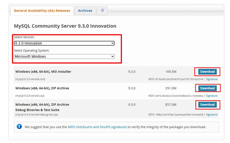 Cài đặt MySQL Server