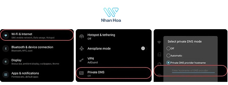 Cài đặt trên thiết bị di động thuộc hệ điều hành Android