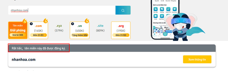 Hướng dẫn đăng ký tên miền tại Nhân Hòa [CHI TIẾT TỪNG BƯỚC]