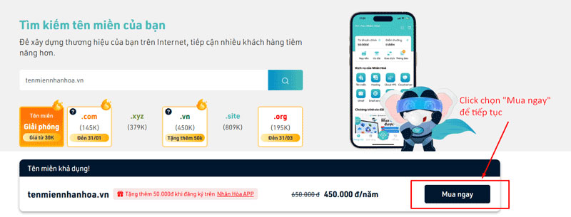 Hướng dẫn đăng ký tên miền tại Nhân Hòa [CHI TIẾT TỪNG BƯỚC]