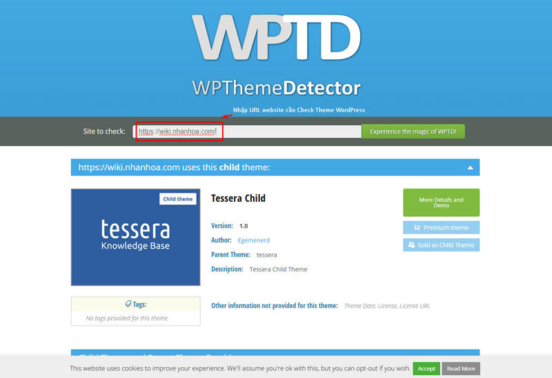 WpTheme Detector – Công cụ check theme WordPress