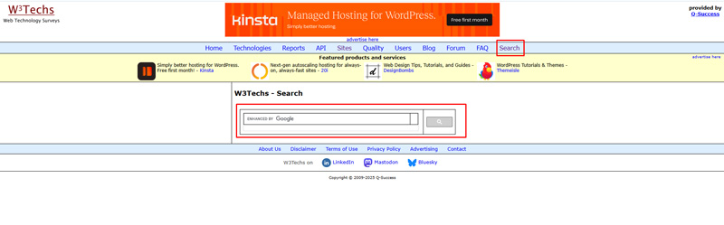 W3Techs - Nền tảng thống kê Theme và Plugin nhanh