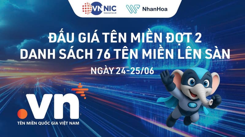 Đấu giá tên miền .VN đợt 2
