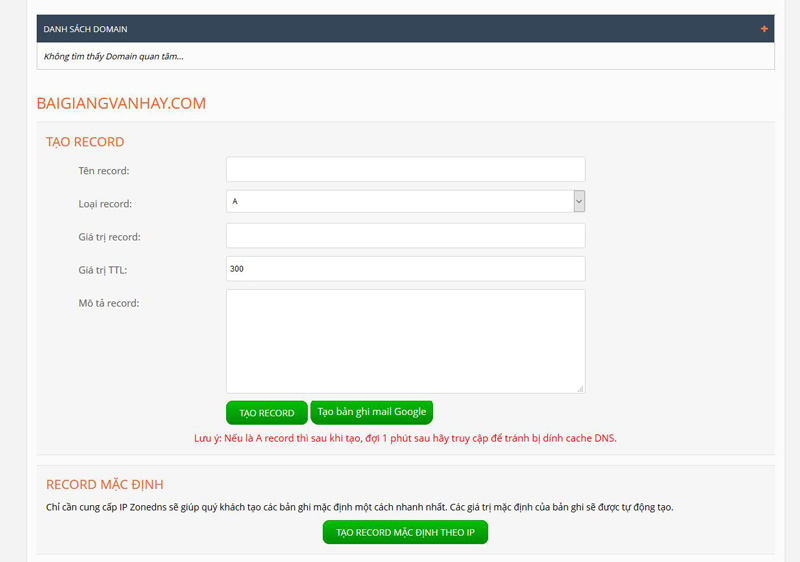 Hướng dẫn trỏ DNS domain tên miền với ZoneDNS Nhân Hòa
