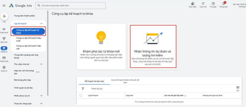 Hướng dẫn sử dụng tính năng “Get search volume and forecasts”