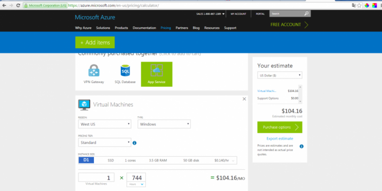 sử dụng Microsoft Azure