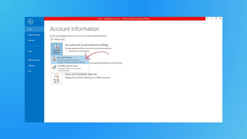 Hướng dẫn đăng nhập mail nội bộ trên Outlook