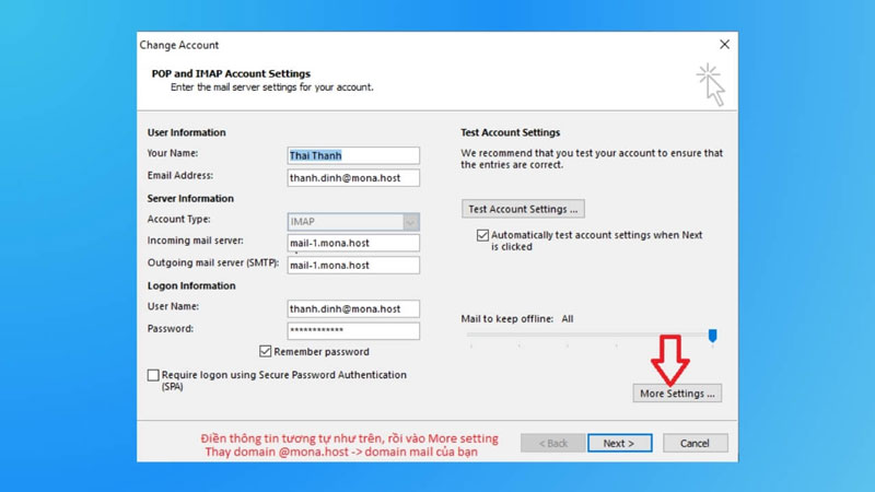 Hướng dẫn đăng nhập mail nội bộ trên Outlook