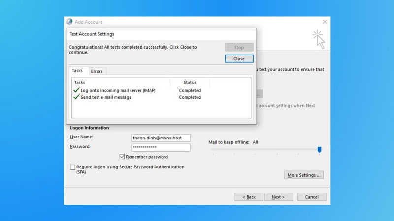 Hướng dẫn đăng nhập mail nội bộ trên Outlook