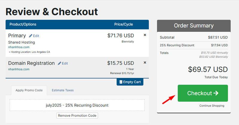Hướng dẫn mua hosting HawkHost