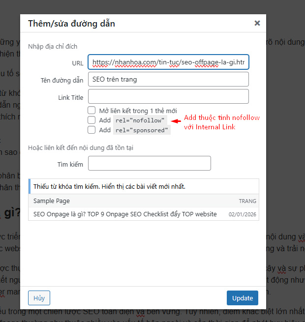 Cách chèn Hyperlink trong WordPress