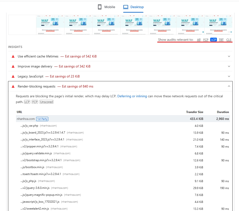 lcp largest contentful paint la gi