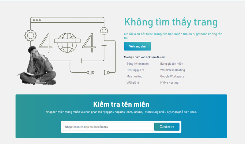 Nội dung nên có trên trang 404 Not Found