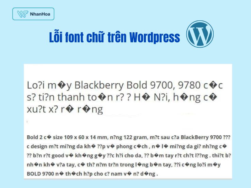 lỗi font chữ trong wordpress