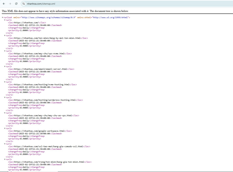 Hướng dẫn cách xem sitemap của website