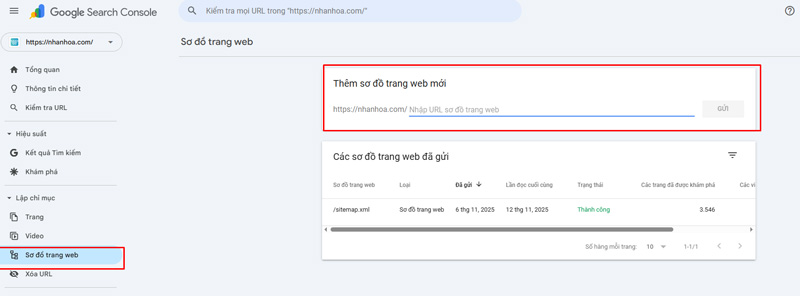 Cách khai báo Sitemap đến Google