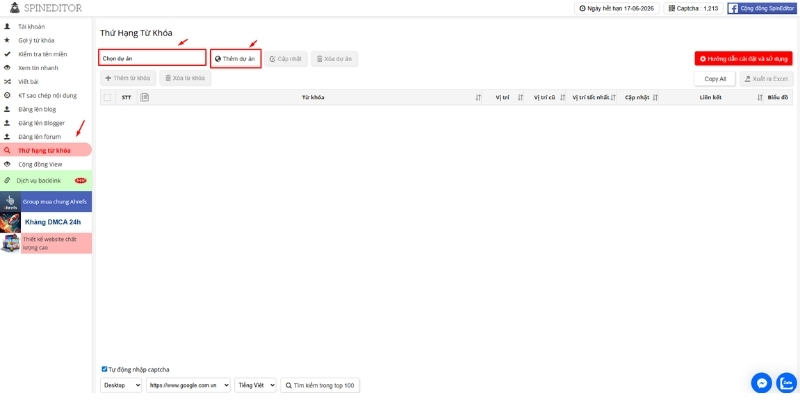 Bước 1:  Đăng nhập vào Spineditor