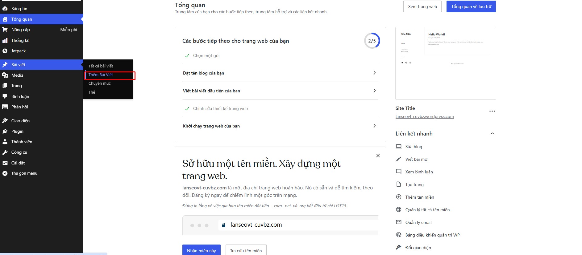 cách tạo web trên wordpress