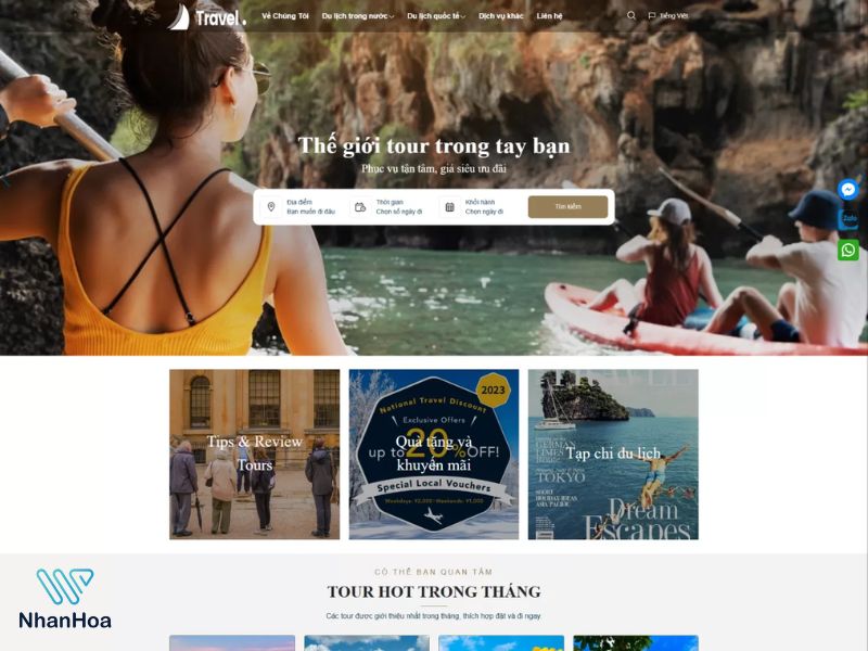 thiết kế web cho công ty du lịch