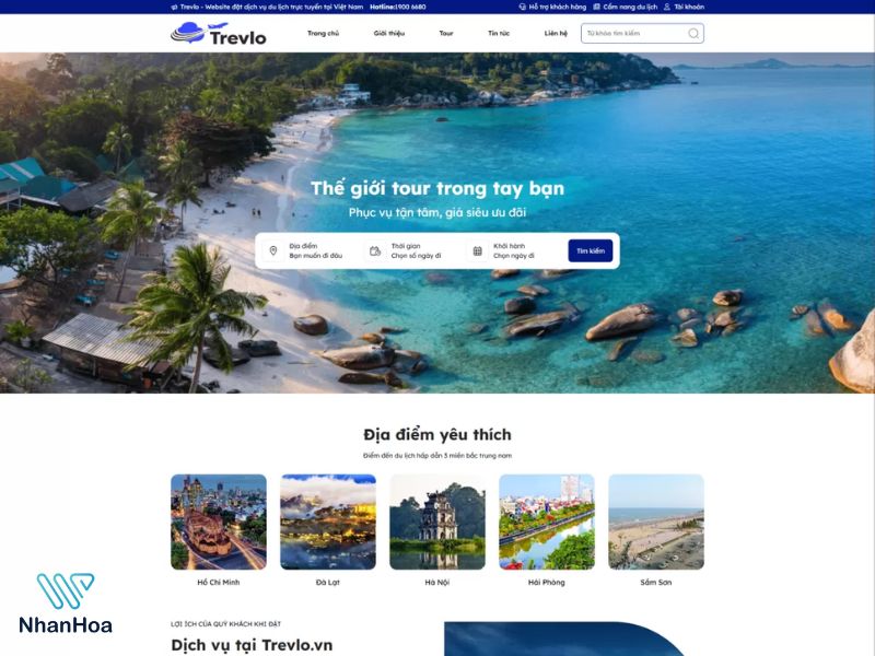 thiết kế website tour du lịch