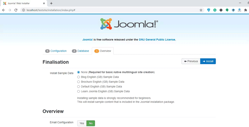 Hướng dẫn cài đặt Joomla