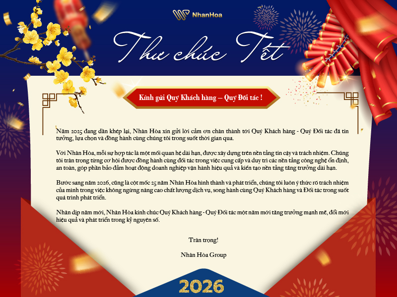 Thư chúc Tết đối tác Nhân Hòa 2026
