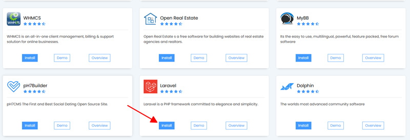 softaculous laravel