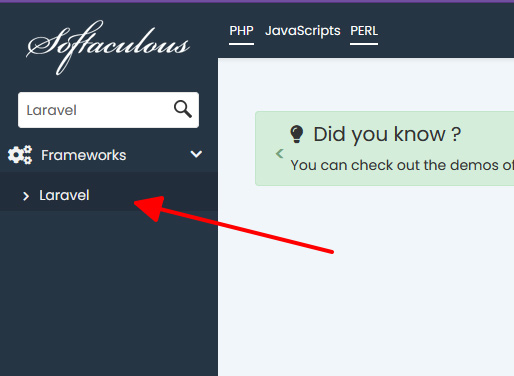 Tìm kiếm Laravel trong danh mục Frameworks