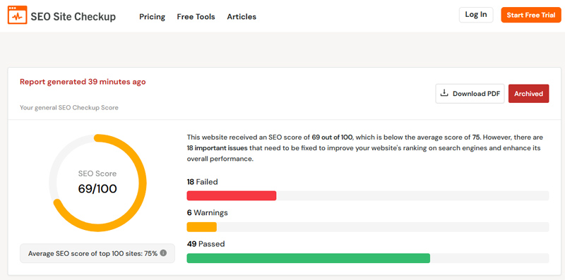 SEO Site Checkup