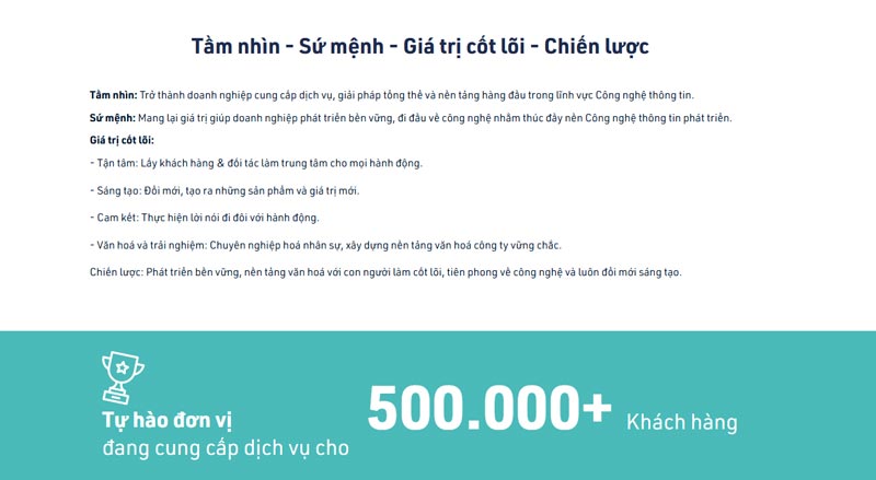 Giá trị cốt lõi và tầm nhìn – sứ mệnh